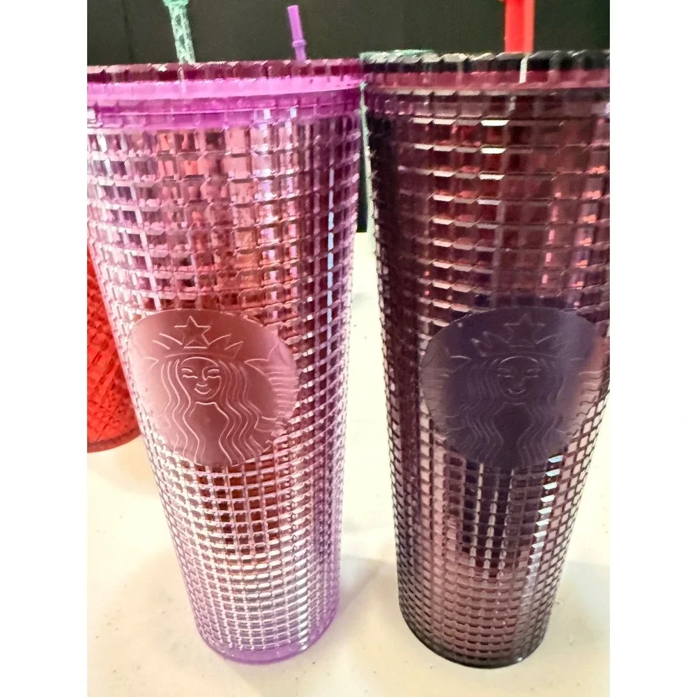 Starbucks Jewel Tone Tumbler Lot 5 Ruby Mango Pink Purple Green 24 oz